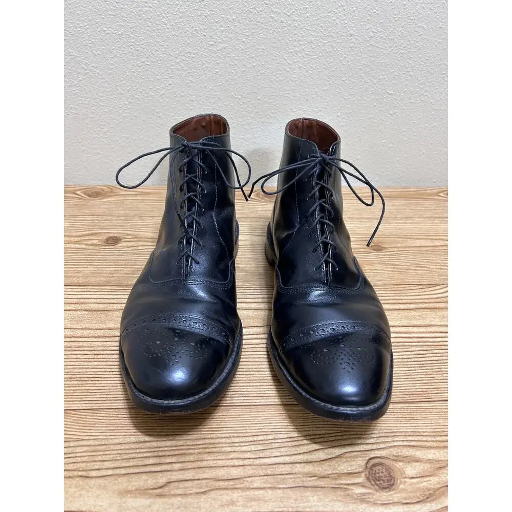 Allen Edmonds Fifth Street Men’s Dress Boots 11 Black Leather Cap Toe Brogue